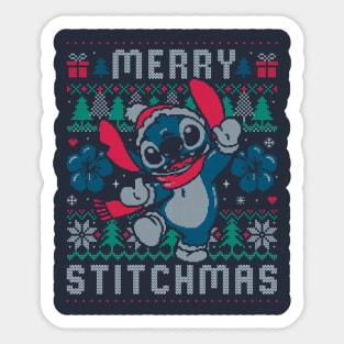 Merry Stitchmas Funny Cute Christmas Gift Sticker